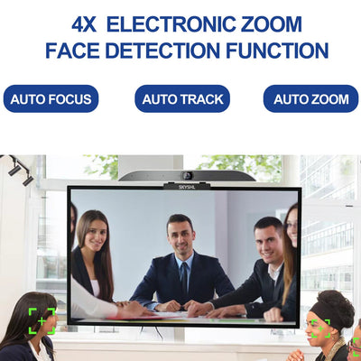 SKYSHL Ultra-HD 4K Kamera für Videokonferenzen 8 MIC Webcam Videokonferenzsystem mit Rauschunterdrückung,AI Tracking, Autofokus, Digitalzoom, für Besprechungsräume/Spiele/Unterricht/Streaming-VCC4K