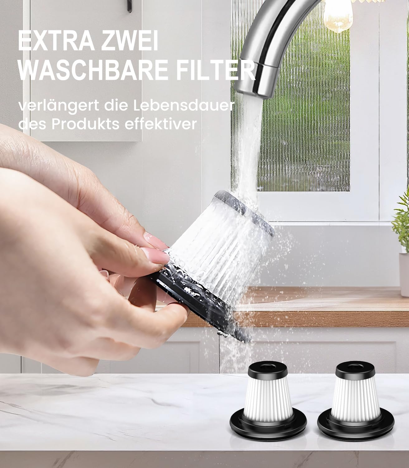 Uythumidid Handstaubsauger Akku Kabellos, Auto Autostaubsauger, HS6 Mini Tragbarer Staubsauger mit 3 Waschbar HEPA Filtern, Starke Absaugung, LED-Lichter für Haus/Büro/Haustier/Auto/Sofa/Teppiche