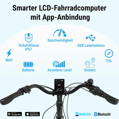 AsVIVA E-Bike B14 Stadtfalter 28 Zoll Citybike - Hollandrad für Damen & Herren | Elektrofahrrad Pedelec 25km/h | Tiefeinsteiger | 250W Motor - 36V 17.5 Ah mit bis zu 150 km Reichweite