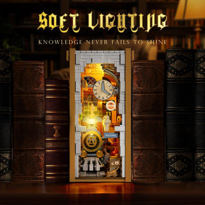 HOGOKIDS Magischer Bahnhof Book Nook Bauspielzeug Set mit LED, 1300 Pcs Buchstützen-Bausteinsatz für Bücherregal, Heimdekoration, DIY Booknook Geschenke für Erwachsene, Jungen Mädchen ab 10 Jahren