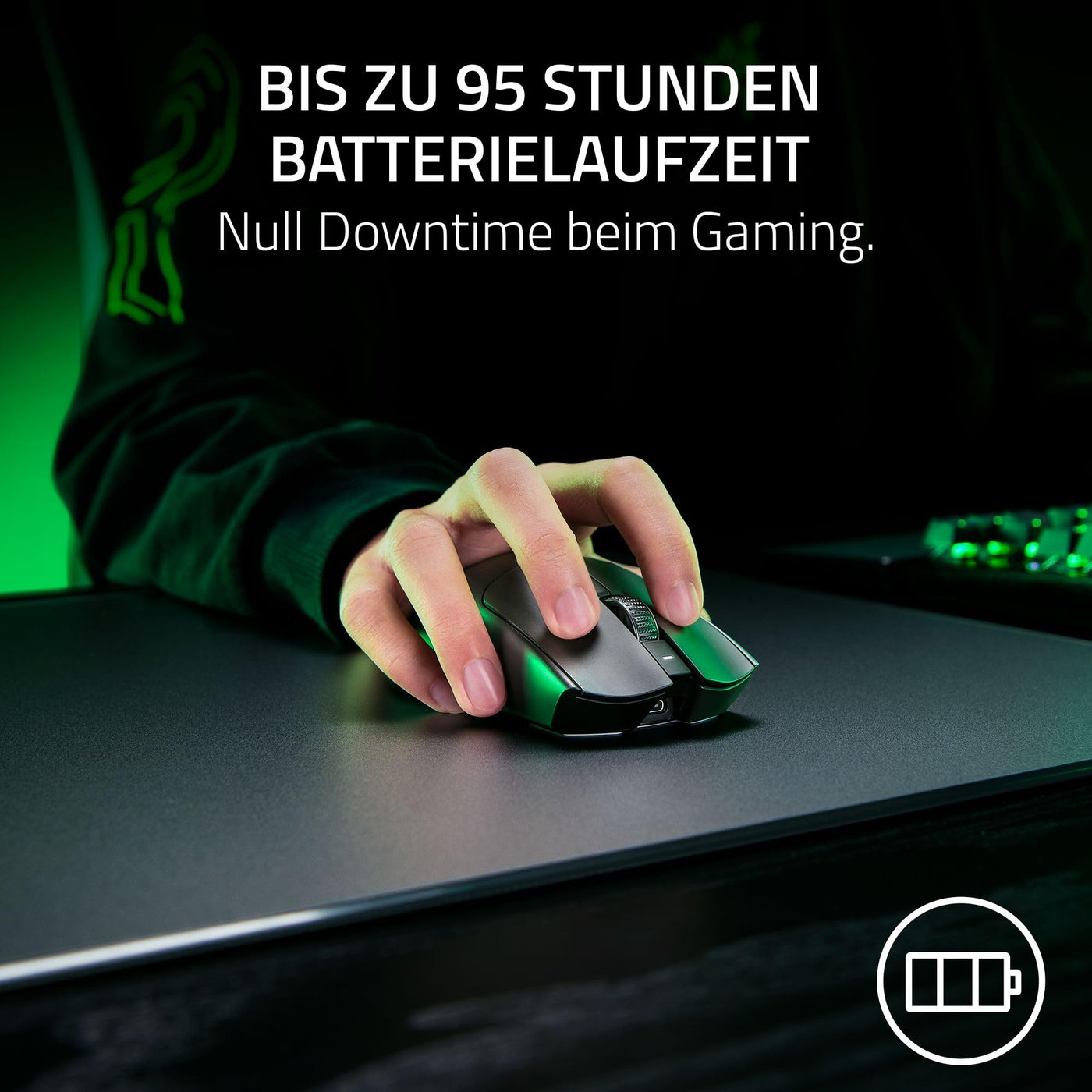 Razer Viper V3 Pro - Ultraleichte kabellose Esports Gaming-Maus (8k Hz HyperPolling, 54g leichtes Design, Focus Pro Sensor 35K DPI, HyperSpeed Wireless, 95 Stunden Akkulaufzeit) Schwarz