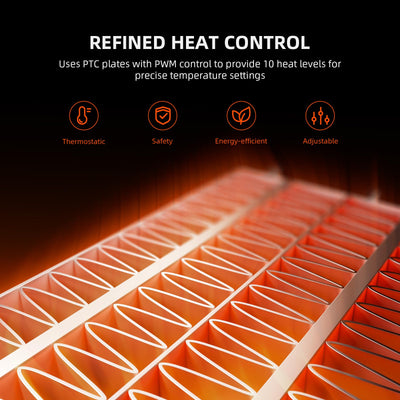Spider Farmer Heizlüfter,540W Heizung Intelligente Temperaturregelung Energiesparend Leise,4 Modi und 24 Std. Timer, 10-PTC Heizung und Lüftungsrohr, Geeignet für Schlafzimmer, Büros, und Gewächszelte