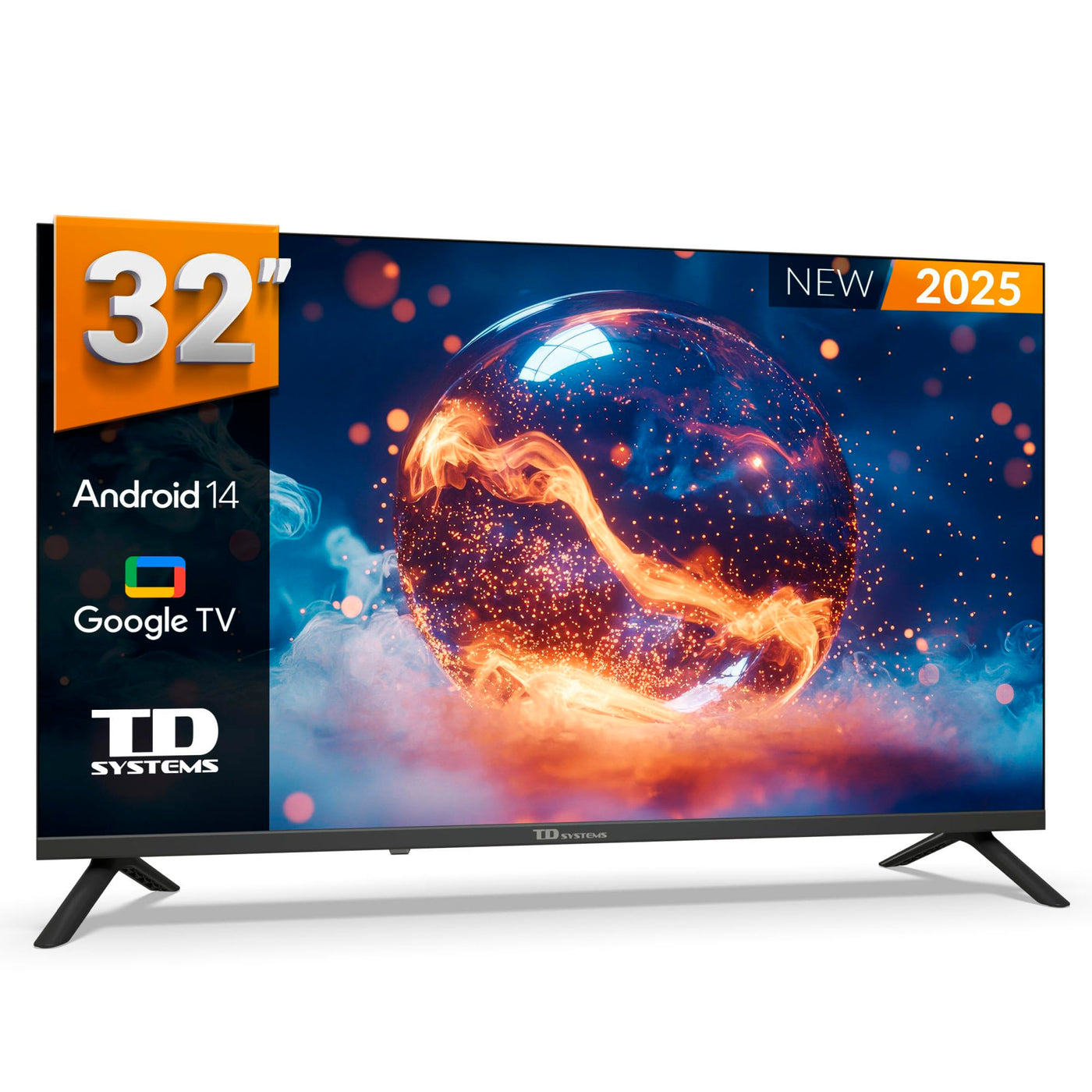 TD Systems - 32 Zoll Smart TV, Android GTV 14, HD DVB-T2/C/S2 Television, Modell 2025, Fernseher mit 2 Jahren Garantie - PRIME32C21GLE