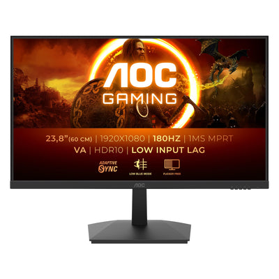 AOC Gaming 24G15N, 24-Zoll-Full-HD-Monitor, 180 Hz, schnelle VA, 1 ms, Adaptive Sync, HDR10, geringe Eingangsverzögerung (1920 x 1080, HDMI 2.0, DisplayPort 1.4)