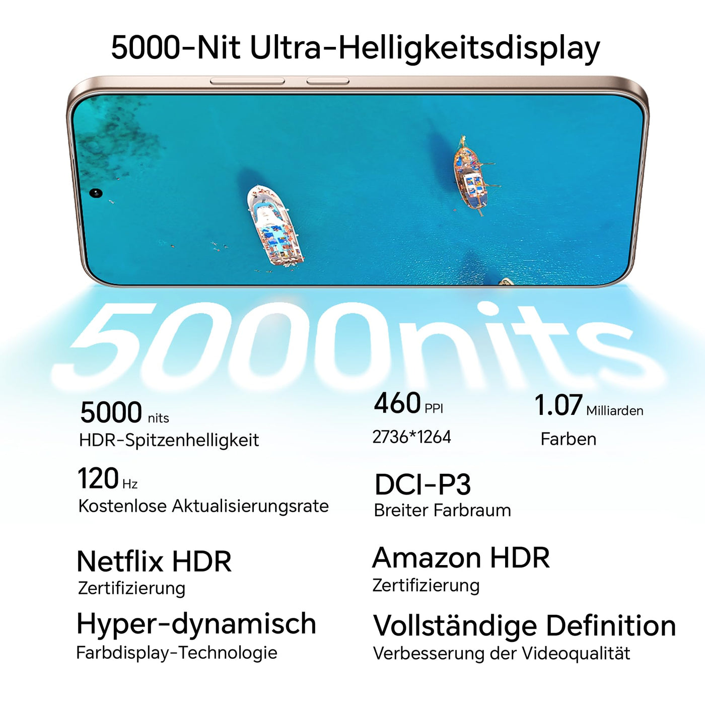 HONOR 400 Smartphone 5G, Dual SIM, NFC,512GB/8GB RAM, Simlockfrei Android-Handy (200MP AI-Kamer, 6,55 Zoll AMOLED Eye Comfort Display 5000nits,5300 mAh,Snapdragon 7 Gen 3 Smartphone), Desert Gold