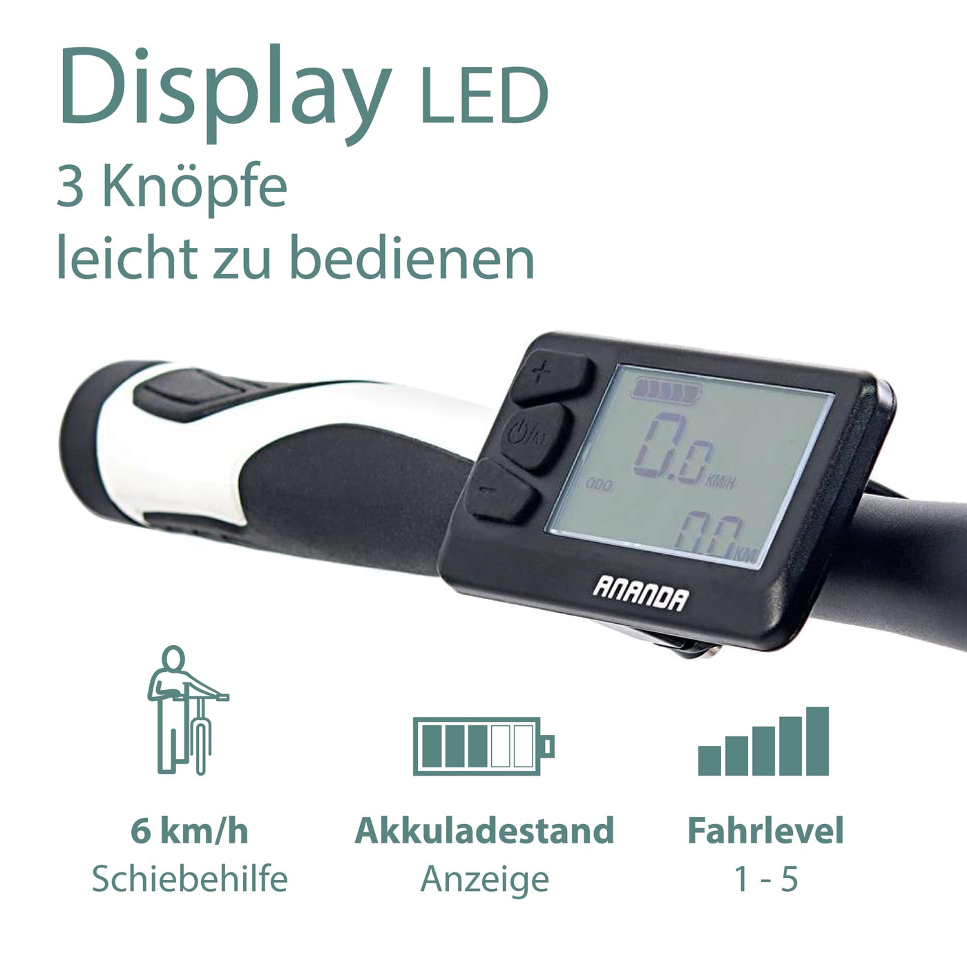 TRETWERK 20 Zoll E-Bike Klapprad - Akimbo - Faltrad Pedelec mit 8 Gang Kettenschaltung - klappbares Elektrofahrrad mit Heckmotor 50Nm - - weiß