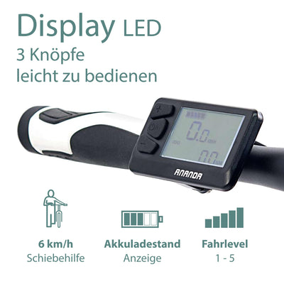 TRETWERK 20 Zoll E-Bike Klapprad - Akimbo - Faltrad Pedelec mit 8 Gang Kettenschaltung - klappbares Elektrofahrrad mit Heckmotor 50Nm - - weiß