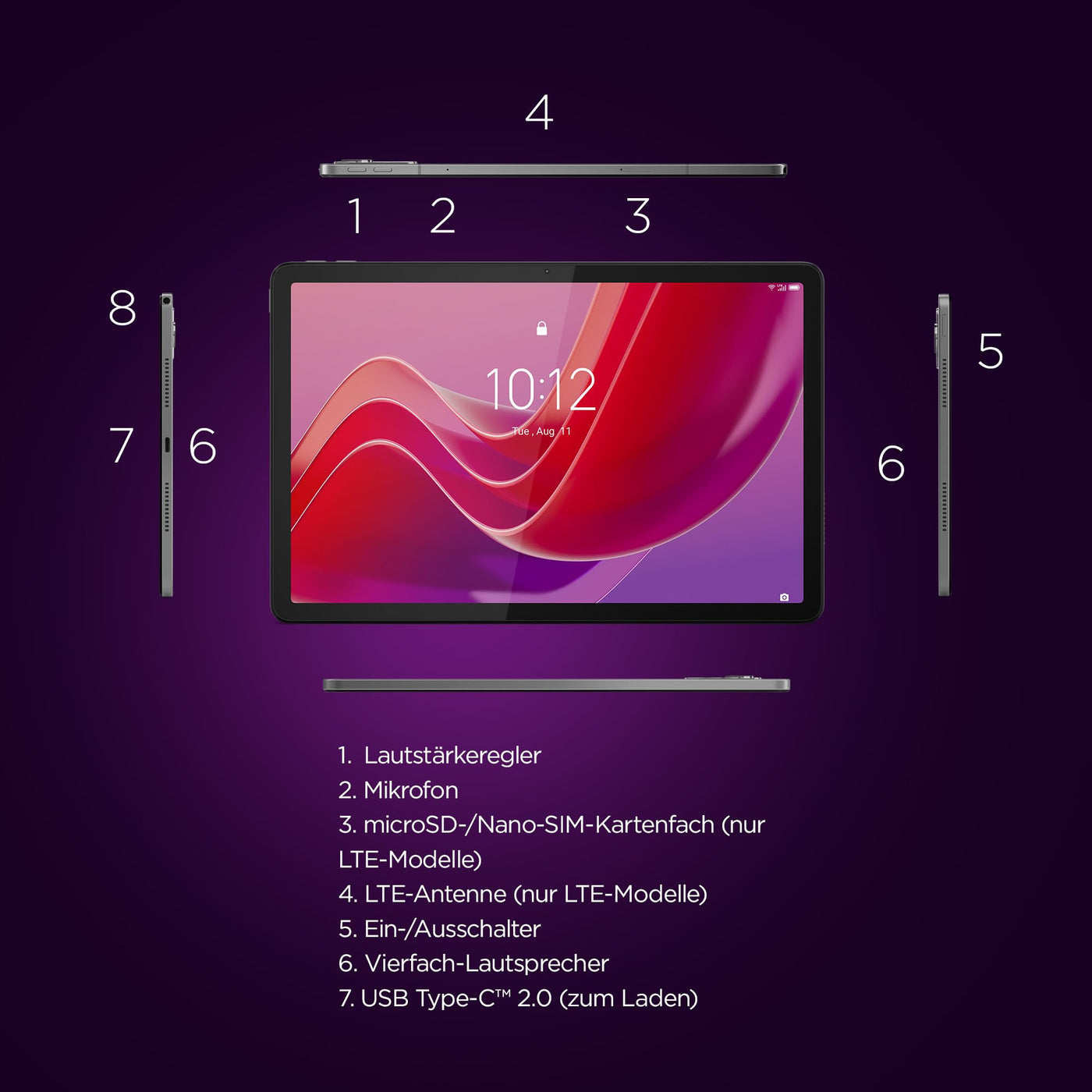 Lenovo Tab M11 Tablet | 11'' WUXGA Touch Display | MediaTek Helio G88 | 8GB RAM | 128GB Speicher | Wi-Fi | Android 14 | grün | inkl Tab Pen