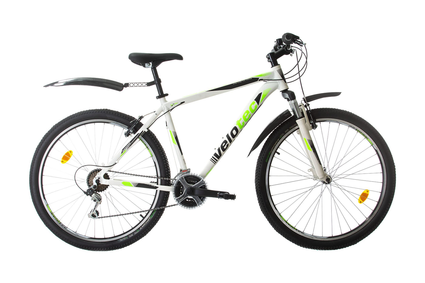 Multibrand Probike PRO 27.5 Zoll Fahrrad Mountainbike 21 Gang, Herren, Damen, Jungen geeignet ab 170-185 cm (Weiß Grün)