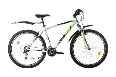 Multibrand Probike PRO 27.5 Zoll Fahrrad Mountainbike 21 Gang, Herren, Damen, Jungen geeignet ab 170-185 cm (Weiß Grün)
