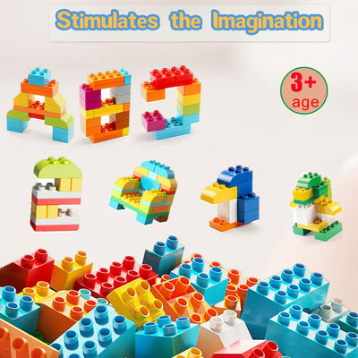 Cabeeskii Große Bausteine 198 Teile Steine in 11 Farben und 11 Maße kompatibel mit Duplo und Allen führenden Marke Bunte