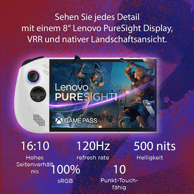 Lenovo Legion Go S Gaming Konsole | 8" WUXGA Display | AMD Ryzen Z2 Go | 32GB RAM | 1TB SSD | AMD Radeon Grafik | Win11 | weiß | inkl. 3 Monate Xbox Game Pass Ultimate