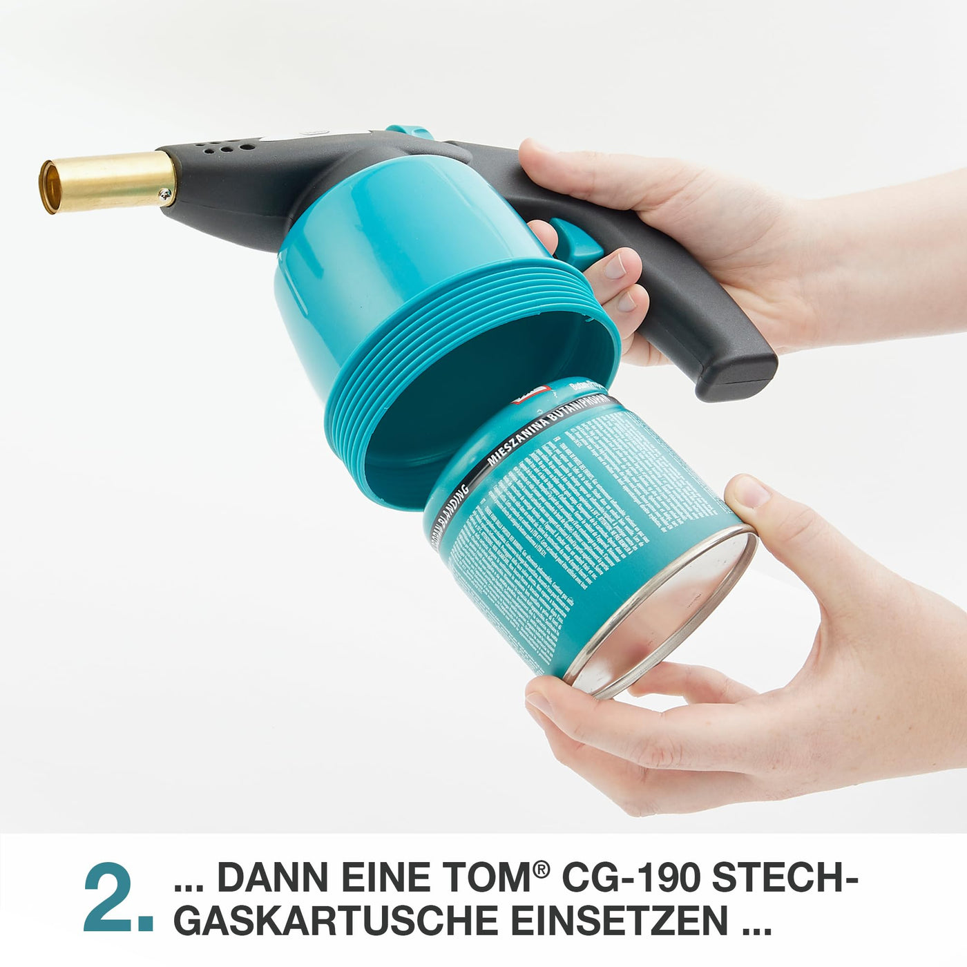 TOM Gas-Lötbrenner im Set – 1300°C – Lötlampe zum Weich- oder Hartlöten – Piezozündung – Bunsenbrenner Gasbrenner (Lötbrenner)