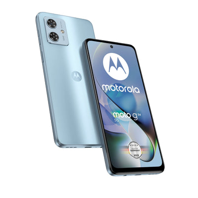 Motorola Mobility Moto g54 5G (6,5"-FHD+-Display, 50-MP-Dual-Kamera, 8/256 GB, 5000 mAh, Android 13) Glacier Blue, inkl. Schutzcover [Exklusiv bei Amazon]