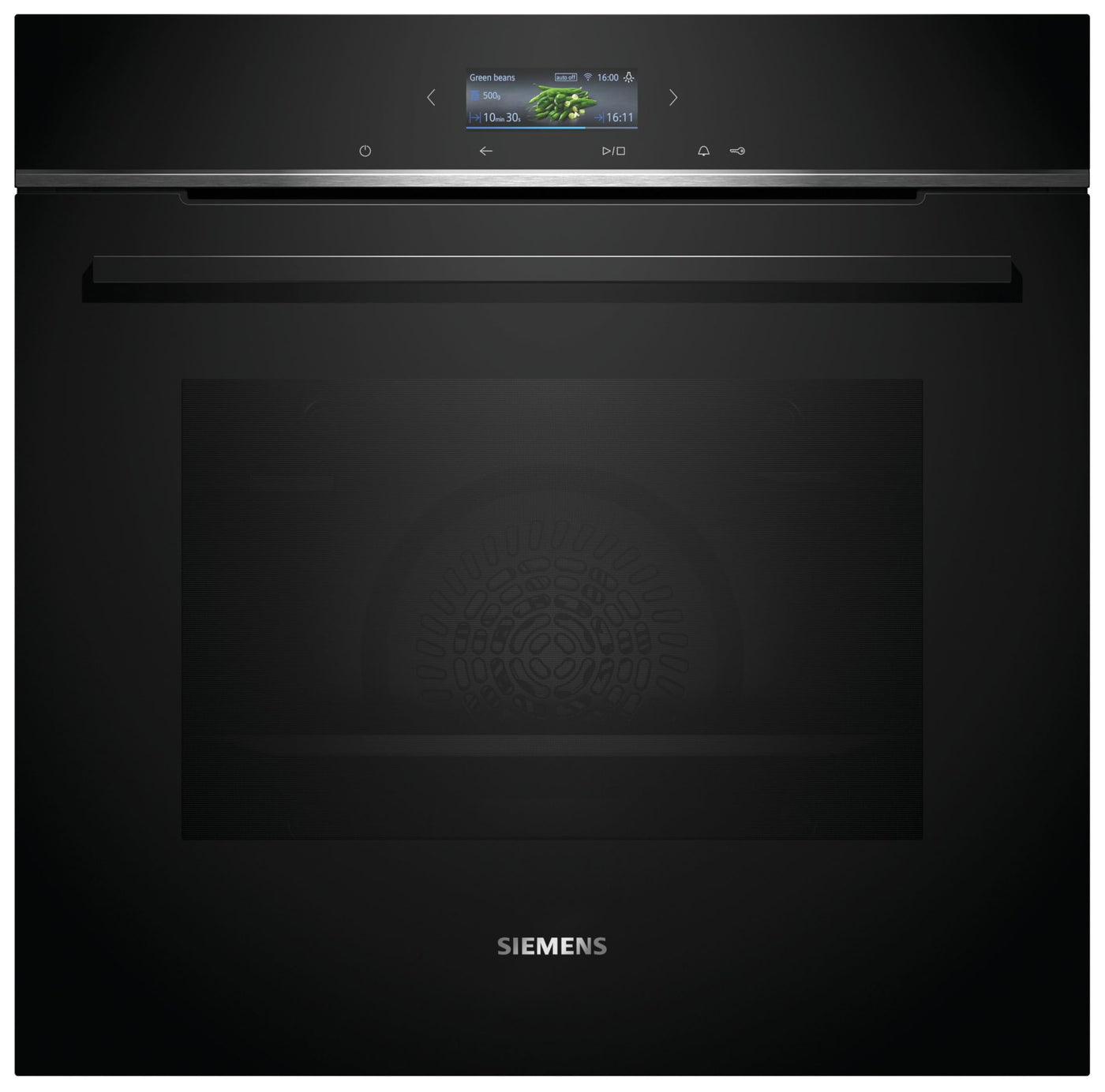 Siemens HB774G1B1, iQ700 Smarter Einbau-Backofen, 60 x 60 cm, Made in Germany, Schwarz, activeClean Pyrolyse & humidClean Hydrolyse, Air Fry, Automatikprogramme, Farbiger Touchscreen