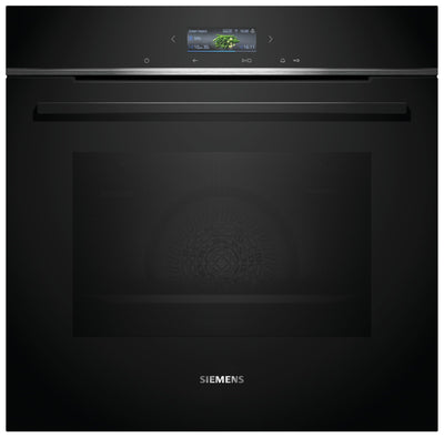 Siemens HB774G1B1, iQ700 Smarter Einbau-Backofen, 60 x 60 cm, Made in Germany, Schwarz, activeClean Pyrolyse & humidClean Hydrolyse, Air Fry, Automatikprogramme, Farbiger Touchscreen