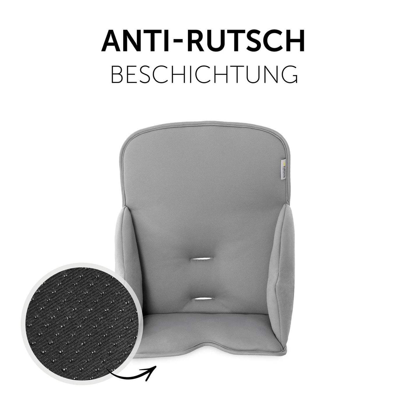 hauck Sitverkleinerer Kissen Alpha Cosy für Alpha+, Beta+ & Arketa Holzhochstuhl, für Babys 6-36 Monate, Hochstuhl Sitzkissen mit hoher Rückenlehne und Stabilisierten Seiten (Stretch Grey)