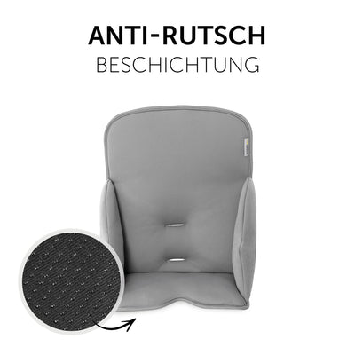 hauck Sitverkleinerer Kissen Alpha Cosy für Alpha+, Beta+ & Arketa Holzhochstuhl, für Babys 6-36 Monate, Hochstuhl Sitzkissen mit hoher Rückenlehne und Stabilisierten Seiten (Stretch Grey)
