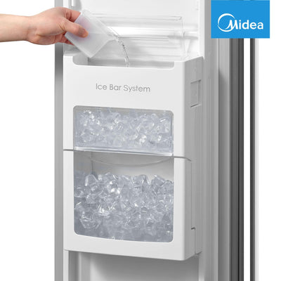 Midea MERS530FGD02 Side-by-Side Kühl-/Gefrierkombination/NoFrost/Inverter Technologie/Indoor Ice Bar/Twin Control/176,5 cm Höhe/335 L Kühlen/197 L Gefrieren/256 kWh/Jahr