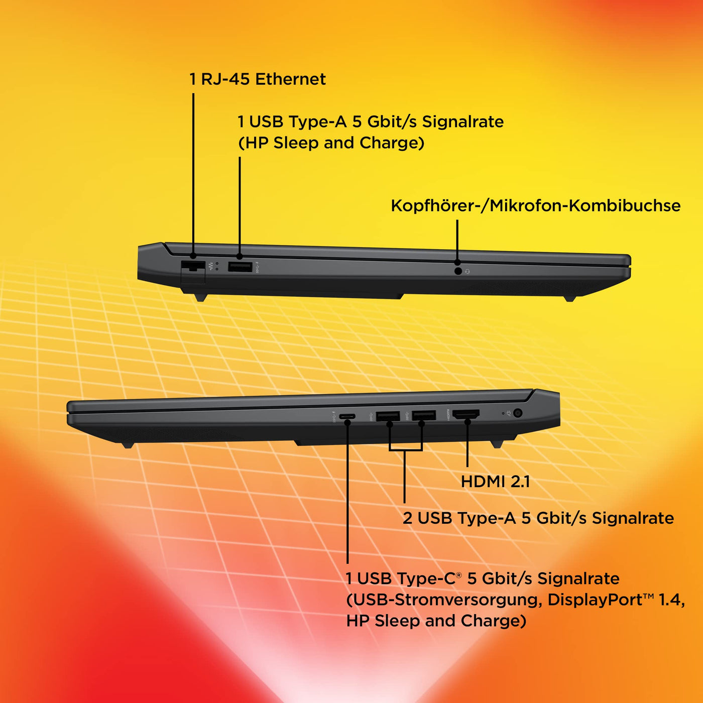 HP Victus Gaming Laptop, 16,1" FHD 144Hz Display, AMD Ryzen 7 8845HS, 16GB DDR5 RAM, 1TB SSD, NVIDIA GeForce RTX 4070 (8GB), QWERTZ, Windows 11, Mica Silver