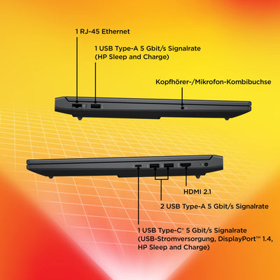 HP Victus Gaming Laptop, 16,1" FHD 144Hz Display, AMD Ryzen 7 8845HS, 16GB DDR5 RAM, 1TB SSD, NVIDIA GeForce RTX 4070 (8GB), QWERTZ, Windows 11, Mica Silver