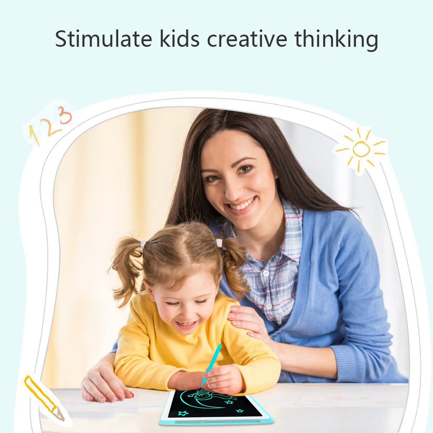 Richgv LCD-Schreibtafel, LCD-Zeichenbrett für Kinder und Erwachsene 8,5-Zoll-tragbare Digitale Schreibtafel, Handschrift-Doodle Abnehmbare Schreibtafel mit Stift