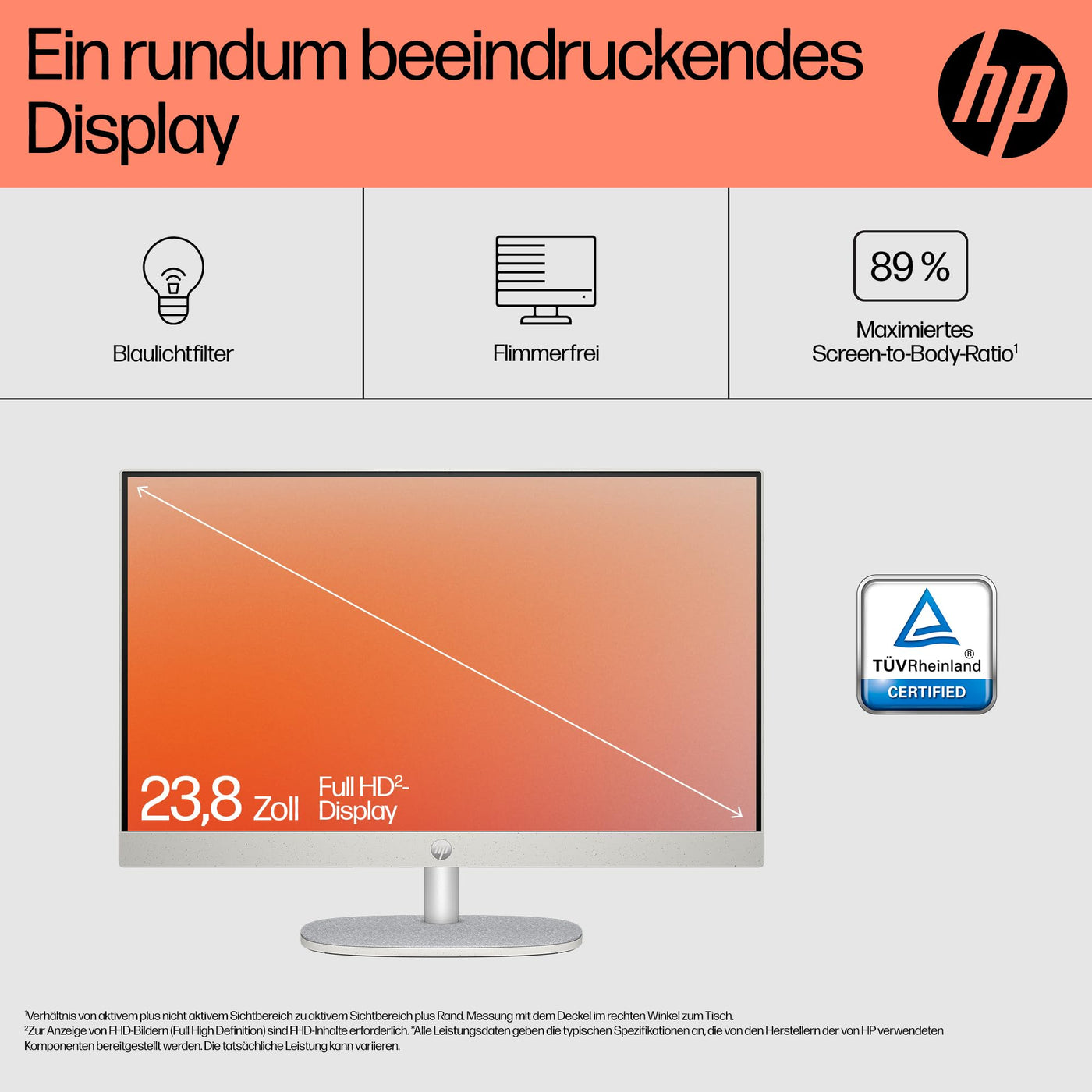 HP All-in-One PC | 23,8" FHD-Display | AMD Ryzen 7 7730U | 16 GB DDR4 RAM | 512 GB SSD | AMD Radeon -Grafikeinheit | Windows 11 Home | Weiß