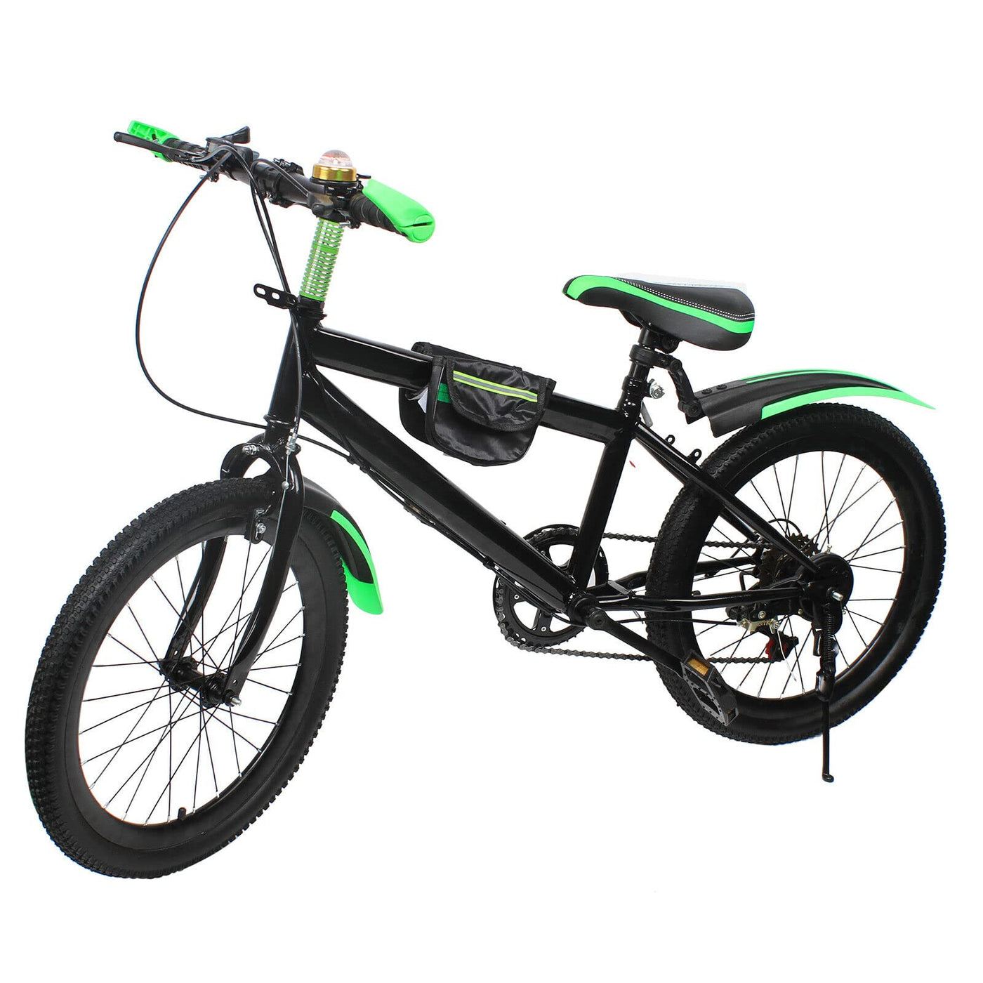 Fermoirper Mountainbike 20 Zoll Kinderfahrrad Fahrrad mit Kotflügeln 6 Gang - Mountainbike Federrad aus Kohlenstoffstahl für 125 cm bis 155 cm Jungen Mädchen (Grün)