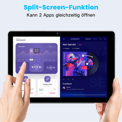 Winsing Tablet Android 10 Zoll mit Etui,Tablet 6GB RAM+64GB ROM+1TB Erweiterbar,WidevineL1 2.0GHz, 5MP+8MP Kamera,1280 * 800 IPS Tablette Unterstützt WiFi, BT 5.0,Bläulich Weiß