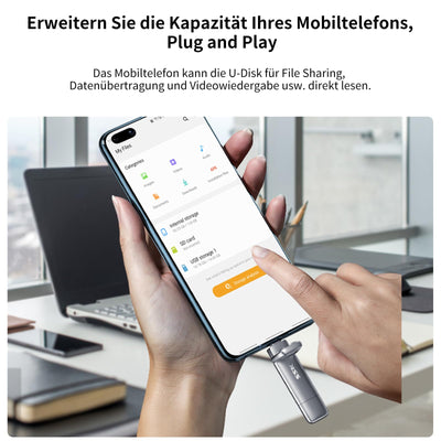 SSK USB C Externe SSD 128GB, mit bis zu 550 MB/s Extreme schneller USB-Stick, Dual-USB Typ C + USB A USB3.2 Gen2 Speicherstick für Android-Telefon, Laptop, Tablet, Mac