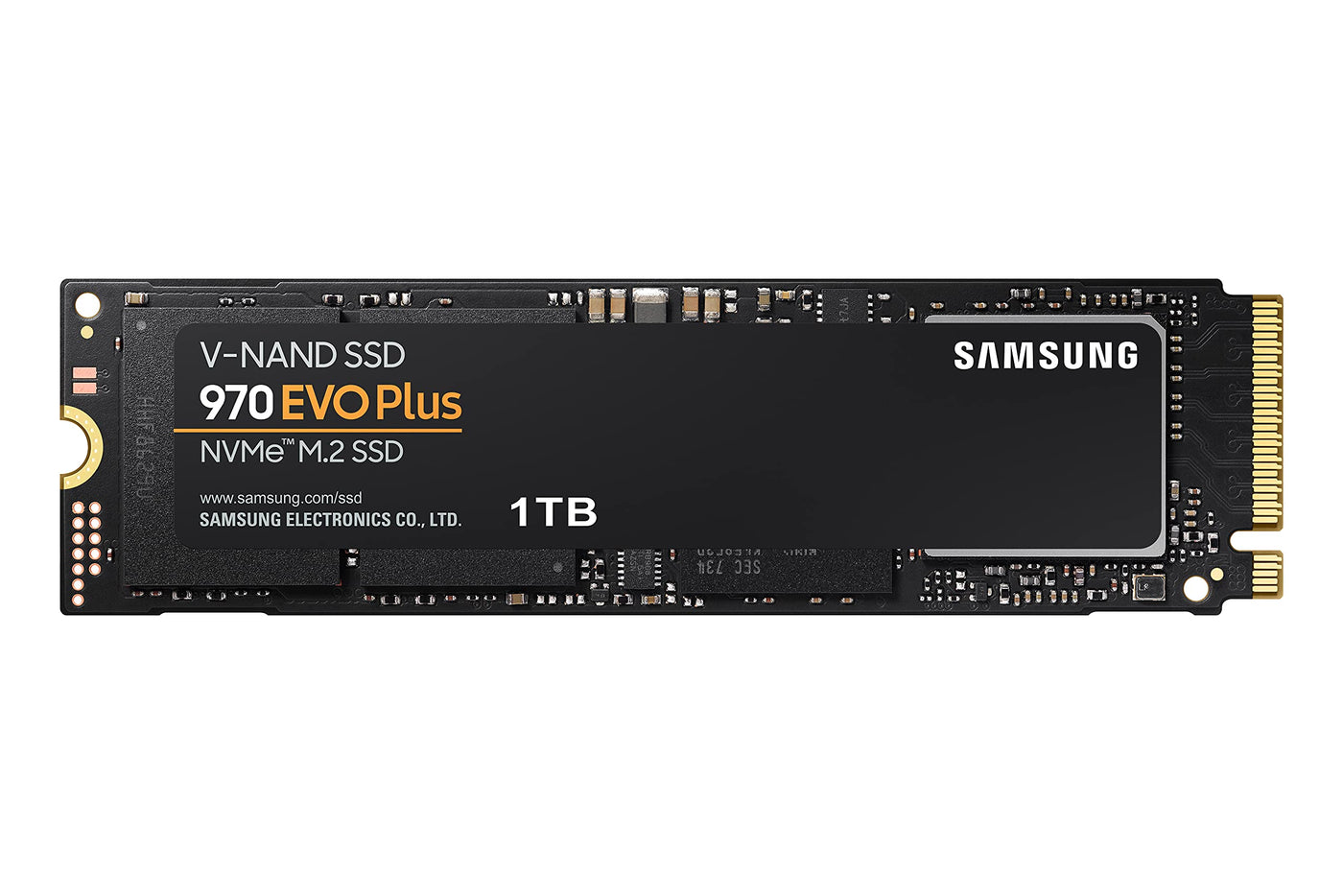 Samsung 970 EVO Plus NVMe M.2 SSD, 1 TB, PCIe 3.0, 3.500 MB/s Lesen, 3.200 MB/s Schreiben, Interne SSD für Gaming und Grafikbearbeitung, MZ-V7S1T0BW