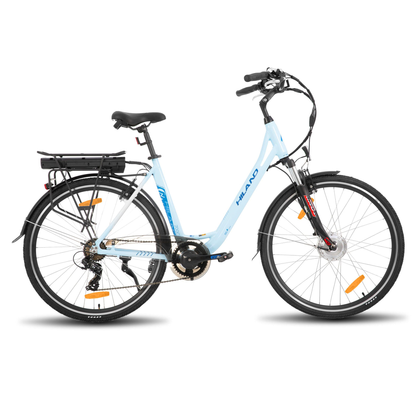 Hiland 28 Zoll Elektrofahrrad für Männer und Frauen, 250W City Pendler Elektrofahrrad, E City Bike für Erwachsene, Weiß