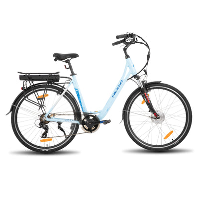 Hiland 28 Zoll Elektrofahrrad für Männer und Frauen, 250W City Pendler Elektrofahrrad, E City Bike für Erwachsene, Weiß