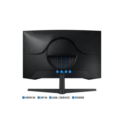 Samsung Odyssey G55C Curved Gaming Monitor, 27 Zoll, Bildschirm mit VA-Panel, 2.560 x 1.440 Pixel, 1.000R Radius, HDR10, AMD FreeSync, Bildwiederholrate 165 Hz, Reaktionszeit 1 ms (MPRT)