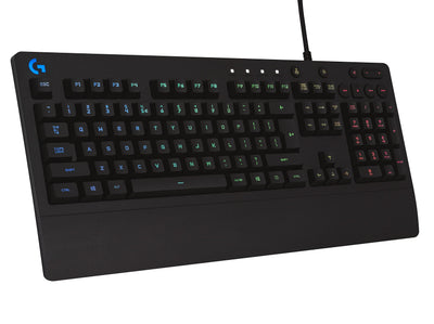Logitech G213 Prodigy Gaming-Tastatur, RGB-Beleuchtung, Programmierbare G-Tasten, Multi-Media Bedienelemente, Integrierte Handballenauflage, Spritzwassergeschützt, UK UK QWERTY-Layout - Schwarz