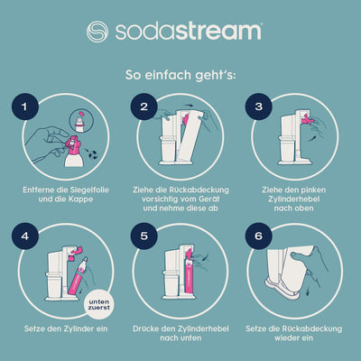 SodaStream Quick Connect Reservezylinder, Kohlensäure für bis zu 60L gesprudeltes Wasser