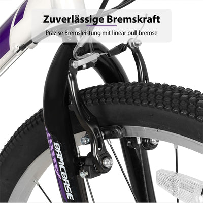Hiland Bamcbase Mountainbike für Damen, 26 Zoll 21 Gänge Mountainbike für Erwachsene, Weiß MTB