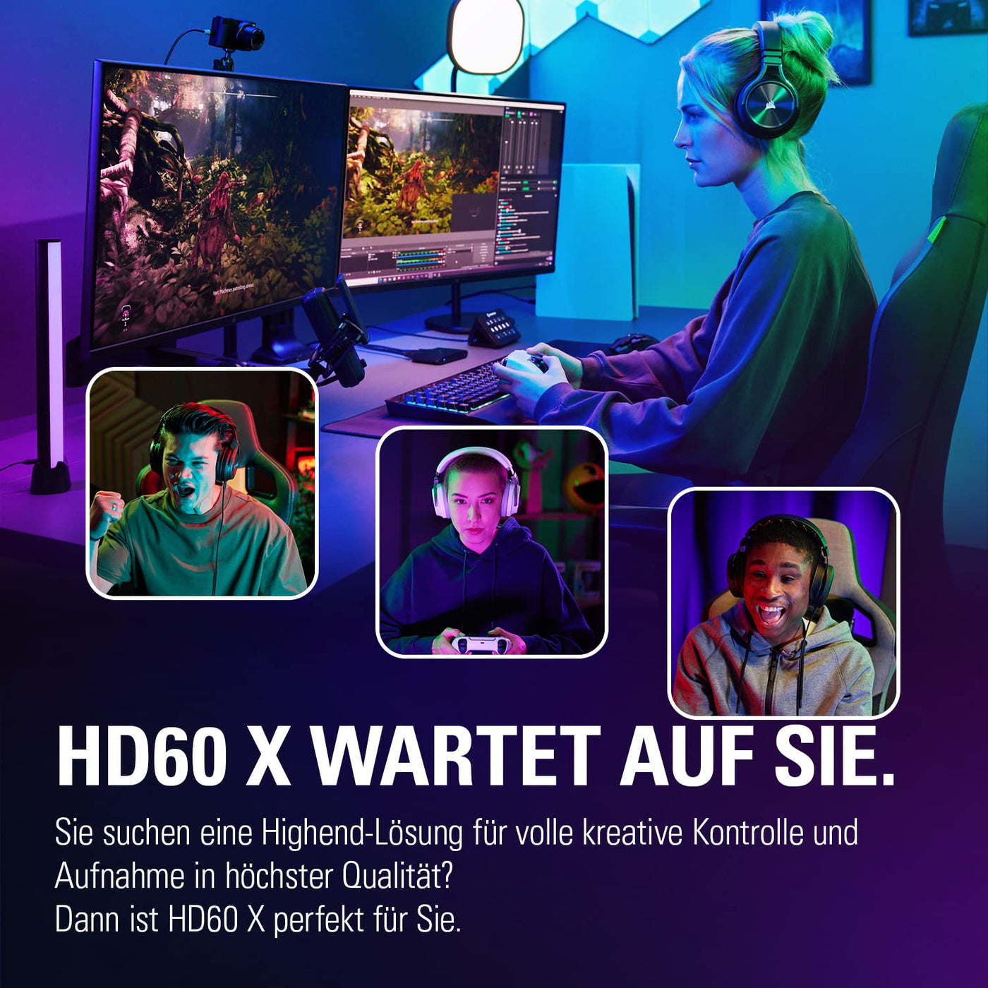 Elgato HD60 X - Streamen und aufzeichnen in 1080p60 HDR10 oder 4K30 mit ultraniedriger Latenz auf PS5/Pro, PS4/Pro, Xbox Series X/S, Xbox One X/S, in OBS und weiteren Programmen, PC und Mac