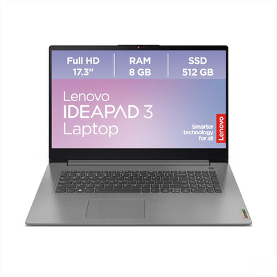 Lenovo IdeaPad 3 Laptop | 17.3" Full HD Display | AMD Ryzen 5 5625U | 8GB RAM | 512GB SSD | AMD Radeon Grafik | Windows 11 | QWERTZ | Artic Grau | 3 Monate Premium Care