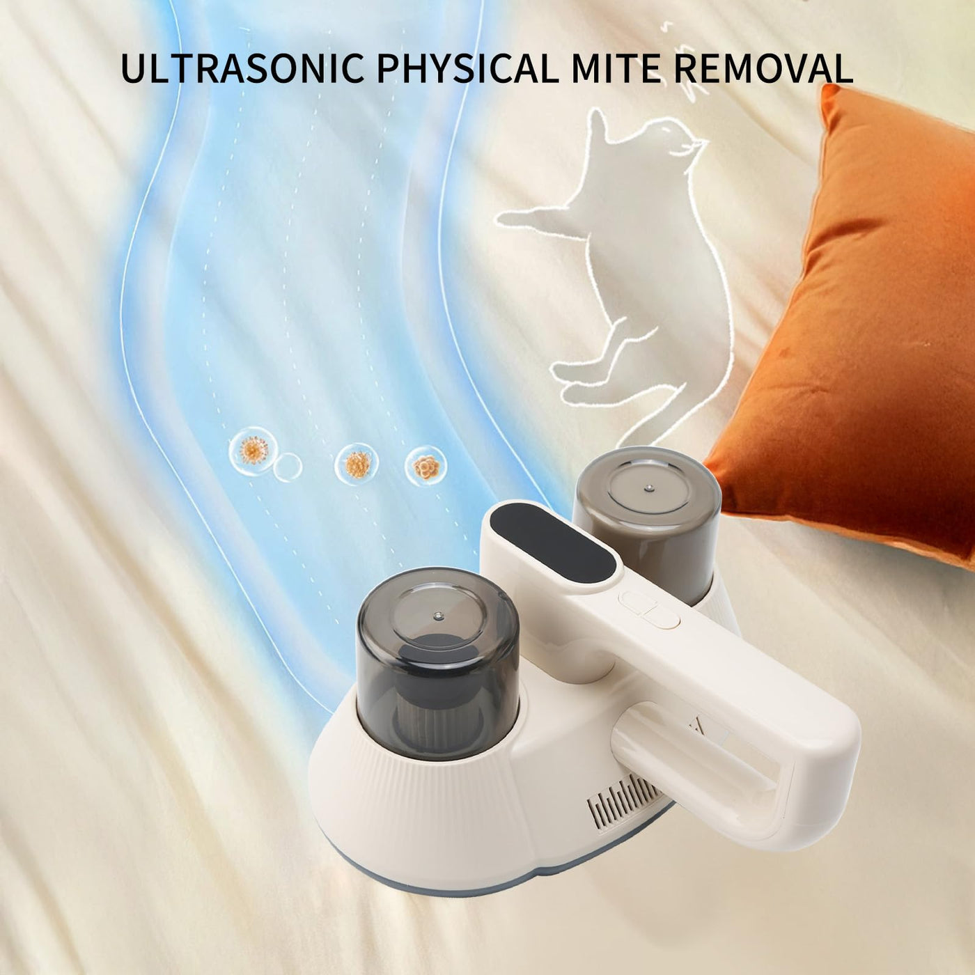Buithafu Mite Vacuum Cleaner for Mattresses Saugstarker Doppelsauger Bettstaubsauger mit UV- C und Ultraschall für die Reinigung von Bettzeug und Sofa