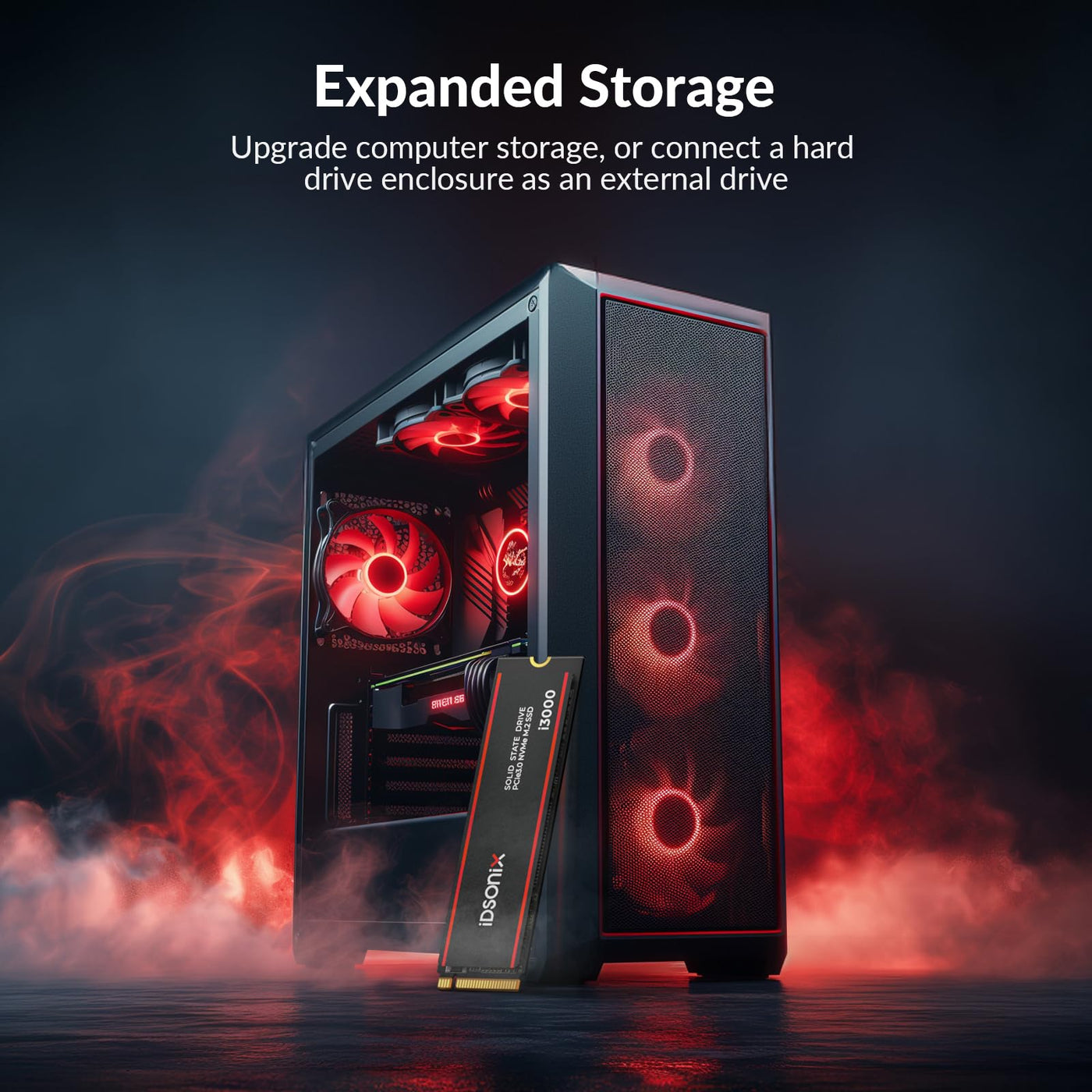 iDsonix M.2 SSD 1 TB, PCIe Gen3x4, Geschwindigkeit bis zu 3.100 MB/s, M.2 2280 NVME 1 TB SSD mit 3D NAND Flash und Kühlkörper, internes Solid State Laufwerk für Laptop, Desktop, Mini PC und Computer