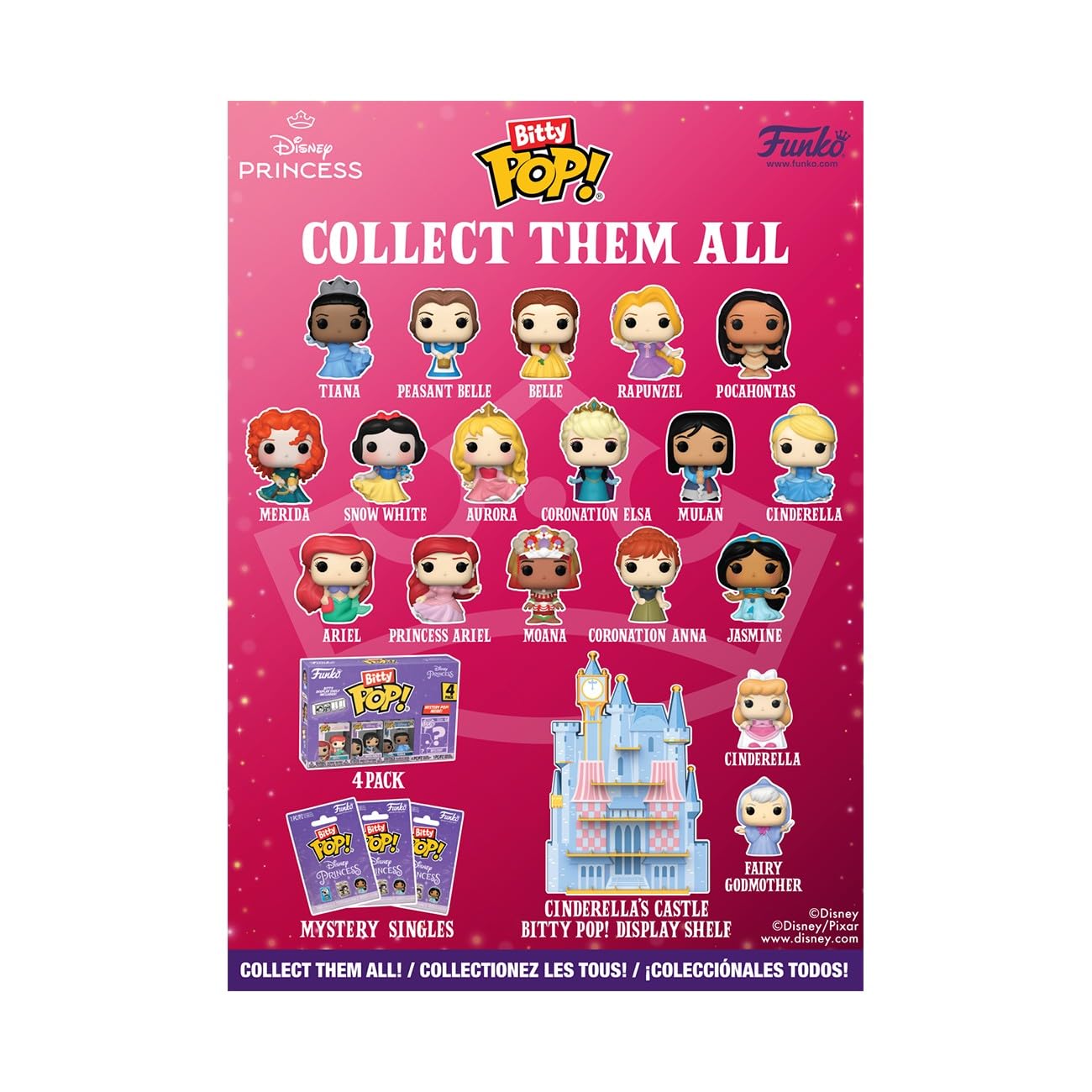 Funko Bitty Pop! Countdown Calendar: Disney Princess - Disney Princesses - Disney Prinzessinnen - Adventskalender - 24 Tage der Überraschung - Vinyl-Minifigur Zum Sammelns - Mystery Box