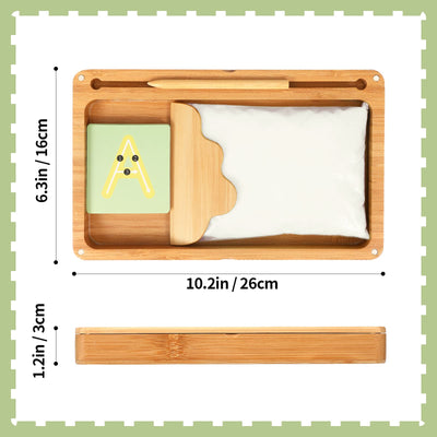 Montessori sandtablet Frühes Training Buchstaben und Zeichens pielzeug Holz Montessori Sandtisch Lerns pielzeug für Frühe motorische Entwicklung bei Kindern(Weiß)