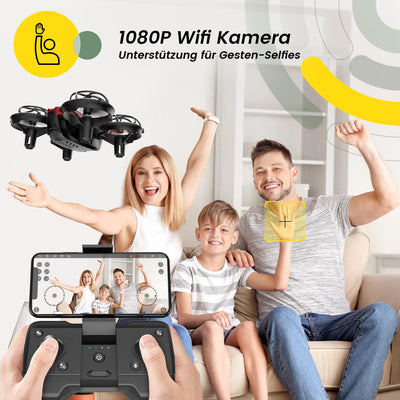 Holy Stone HS420 Mini Drohne mit HD 1080P Einstellbarer Kamera,mit 2 Steuerungsmodi,Not Aus,Umkreisen,360°Flip,Headless Modus,2 Geschwindigkeiten Geschenk für Anfänger Kinder,co