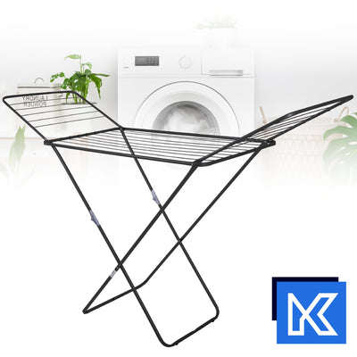 KADAX Wäscheflügeltrockner, 180x55x101cm Wäscheständer, Luftstromwäscheständer, Wäschetrockner mit rutschfesten Füßen, Flügelwäschetrockner, Bekleidung