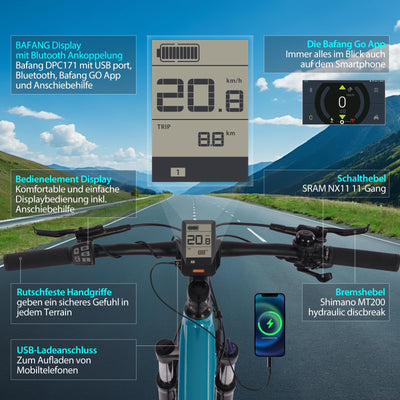 Highphoria Elektrofahrrad Erwachsene 27.5 Zoll, 250W 25 km/h E-Bike mit Batterie, Starker Motor, Kettenschaltung, E-Mountainbike mit Hydraulische Federgabel Pedelec(Schwarz-Grün)