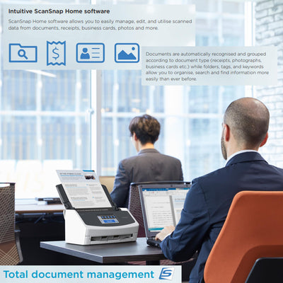 iX1600 ScanSnap Scanner (White) - A4, A5, A6, B5, B6, Visitenkarte, Postkarte, Letter, Legal und Benutzerdefiniert, Duplex, Wi-Fi, USB3.2, (40 Seiten/80 Bilder/Min) mit ADF, White, ADF, 40 ppm