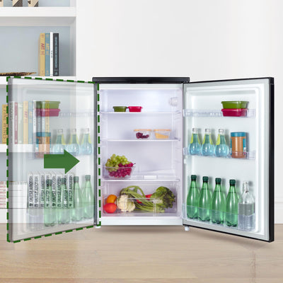 CHIQ CSF120BE Freistehender Kühlschrank ｜Low-frost Technologie | 12 Jahre Garantie auf den Kompressor*, Dunkler Edelstahl Look (130L) | 114 x 47 x 49,5 cm (HxBxT)