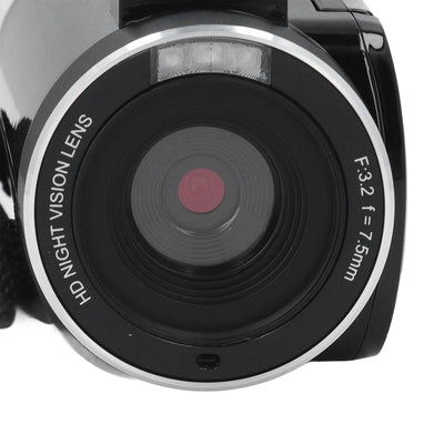 Topiky Videokamera Camcorder, 270 Grad Drehbarer LCD 18 Fach Zoom Camcorder, IR Nachtsicht Vlogging Kamera Recorder, Webcam Videokamera, Digitalkamera mit Pausenfunktion (Black)