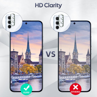 Kiewhay Schutzfolie Kompatibel mit Samsung Galaxy A35 5G Displayschutzfolie 6,6'', 3x Schutzfolie + 2x Kamera Schutzfolie, [9H Härte] [Keine Blasen] 99,99% HD Glasfolie - 5 Stück